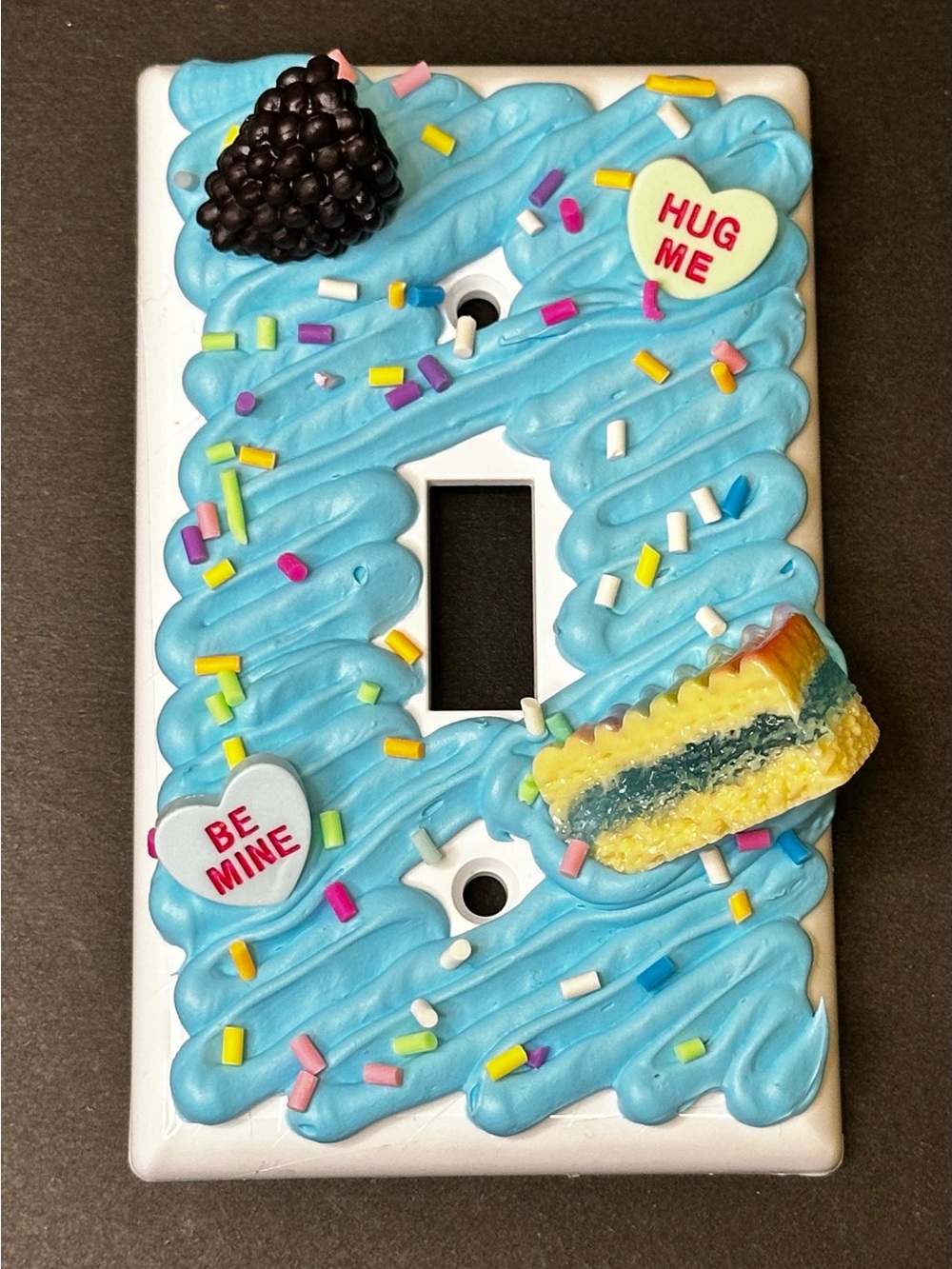 Decorative Blue Frosting Cake Switch Plate Cover - Home Accents